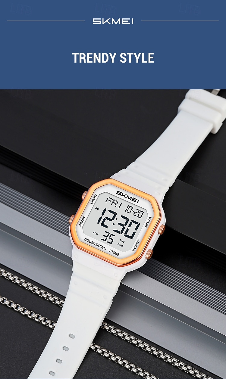 SKMEI Ins Wind Square Multi functional Waterproof Electronic Watch for Male and Female Students 2025 - $28.99 –P11