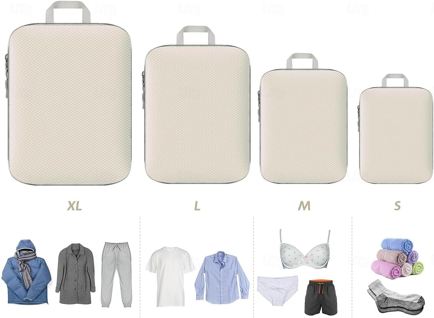 4-Piece Compression Packing Cubes Set for Travel, Luggage Storage and Organizer, Clothes, Toiletries, and Bag Organizer for Travel Essentials 2025 - $18.49 –P6