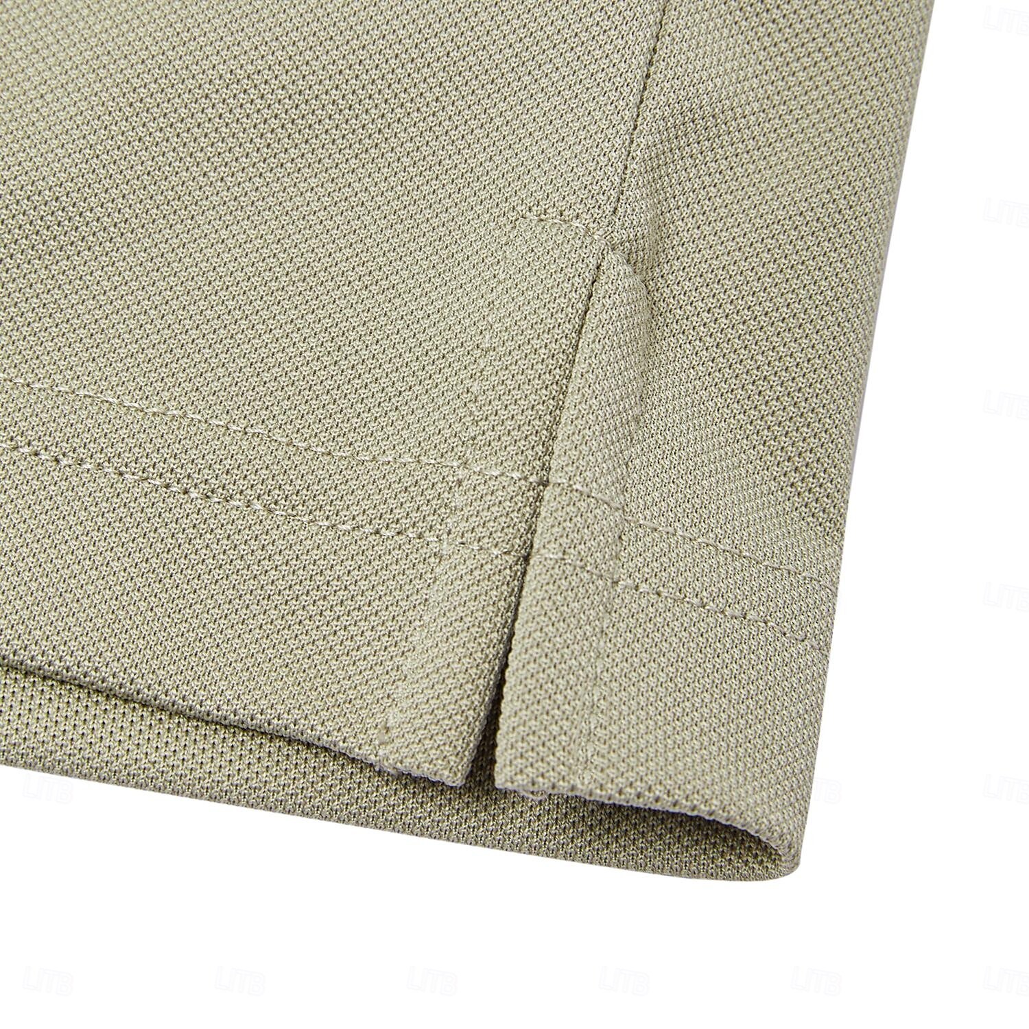 Herren Polo Strick-Polopullover Formell Arbeit Umlegekragen Kurzarm Einfarbig Button-Down Frühling Wein Dunkelgrau Schwarz Weiß Hellgrün Khaki Polo 2025 - $32.99 –P11