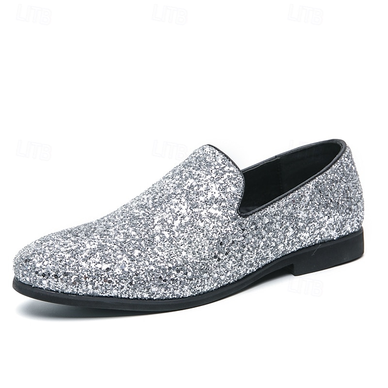 pánské plesové boty - zlaté třpytivé slip-on mokasíny pro okouzlující večerní nošení 2025 - $34.99 –P2