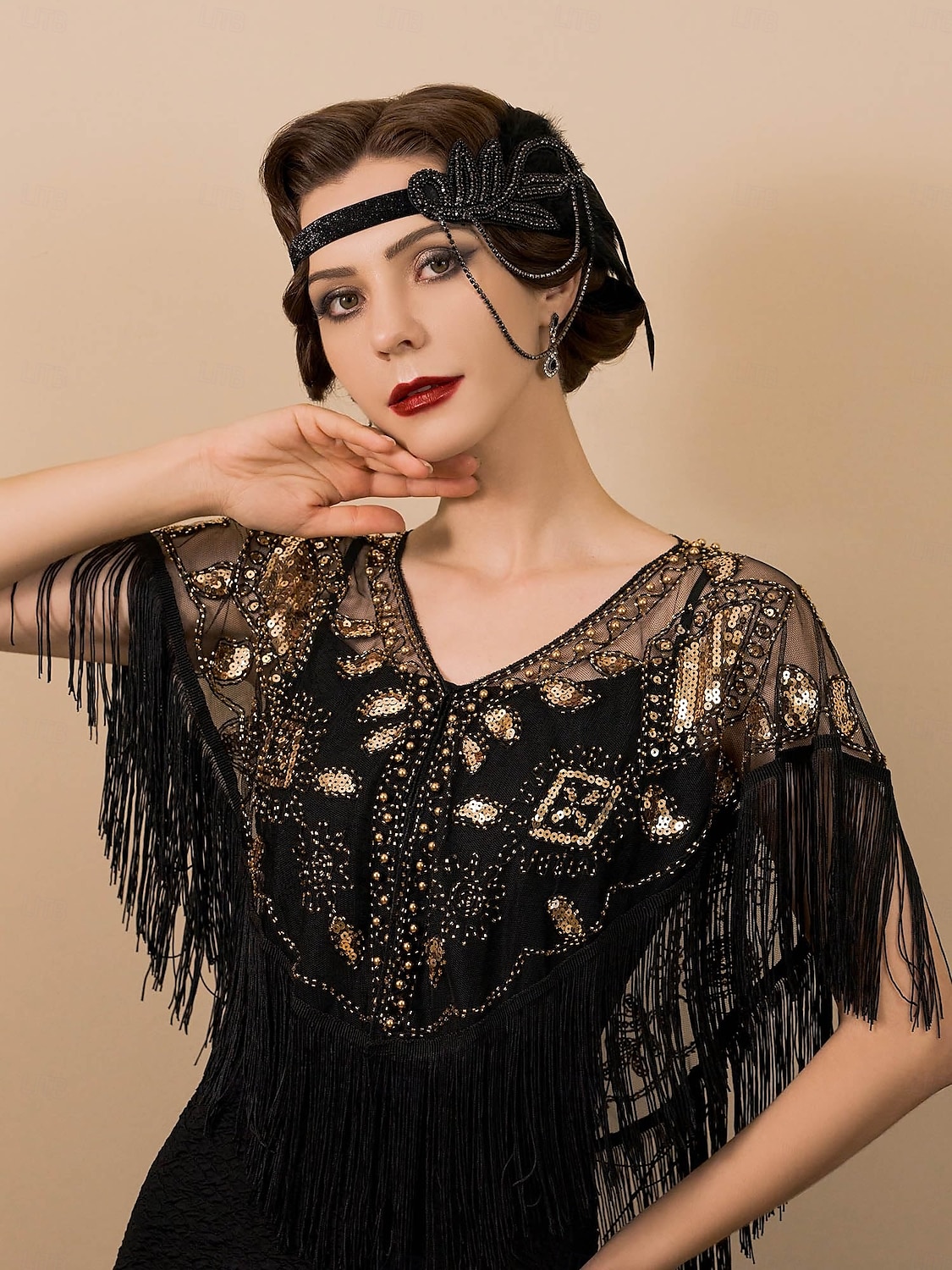 Retro Vintage Roaring 20s 1920s Scarf Wrap Shawls The Great Gatsby Flapper Girl Sequins Tassel Fringe Fancy Dress Women's Carnival Wedding Evening Party Masquerade Adults' Shawl 2025 - $22.99 –P6