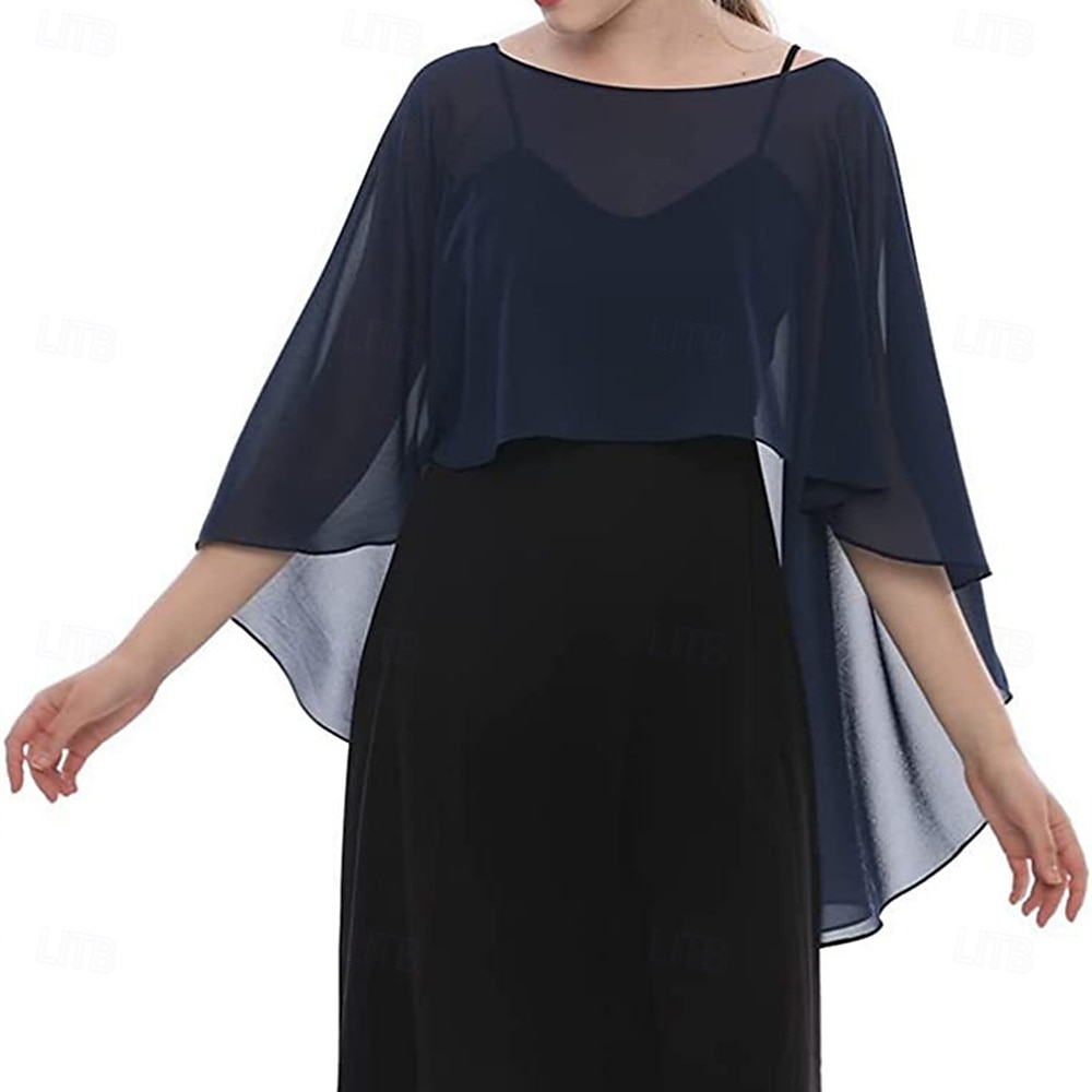 Écharpe Femme Élégant Sans manches Chiffon Boléros de Mariage Avec Couleur unie Pour Soirée Printemps & Été de 2025 ? $15.99 –P1