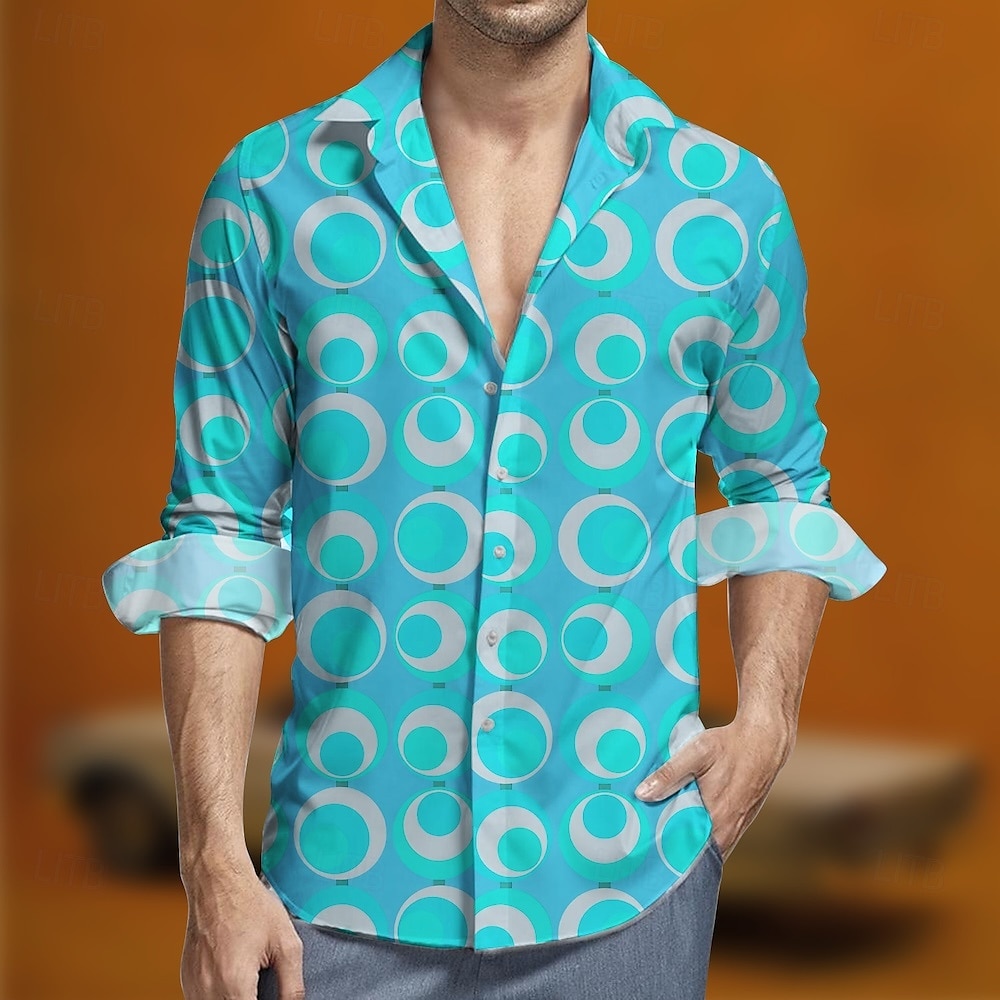 Retro Vintage 1970s Shirt Aloha Shirt Hippie Geometic Men's Masquerade Party Daily Wear Pride Parade Adults' Shirt 2025 - $23.99 –P2