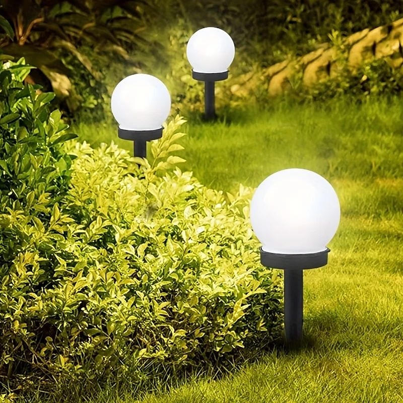 3 יחידות led סולרי מסלול אורות כדור חיצוני עמיד למים אור דשא לד מתאים לגן פארק ותאורת מסלול חיצוני מנורת לילה סולארית 2025 - $21.99 –P1