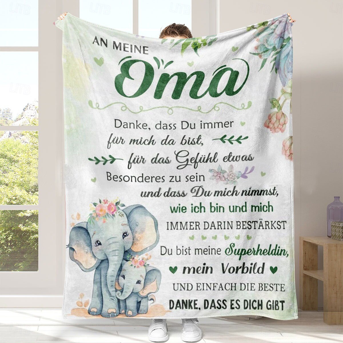 morsdagsteppe, et brev til mor, morsdagsgave myk og koselig, perfekt gave til mor, blomster- eller hjertedesign, varm og behagelig 2025 - $19.99 –P7