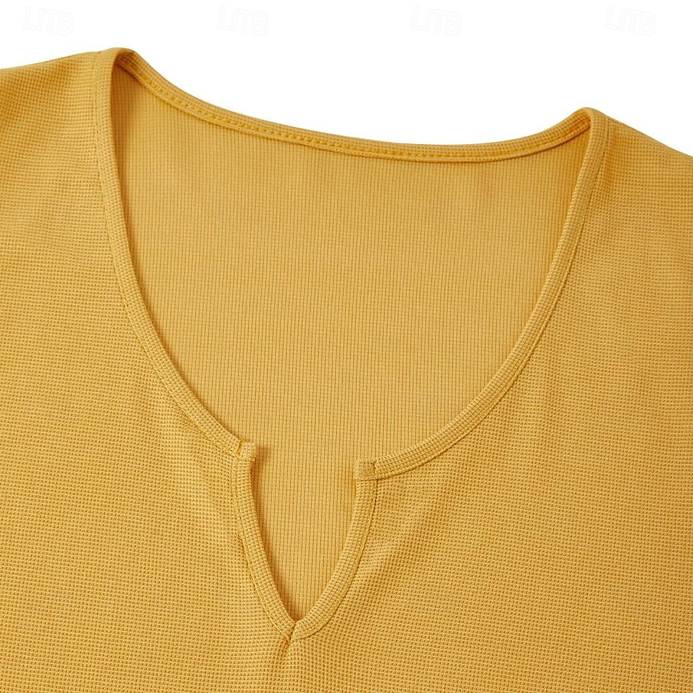 Men's Waffle Tank Top Tank Top Vest Undershirt Sleeveless V Neck Summer Plain Fashion Classic Comfortable Casual Gym Street Yellow Top Tee for Men 2026 - $14.99 –P12