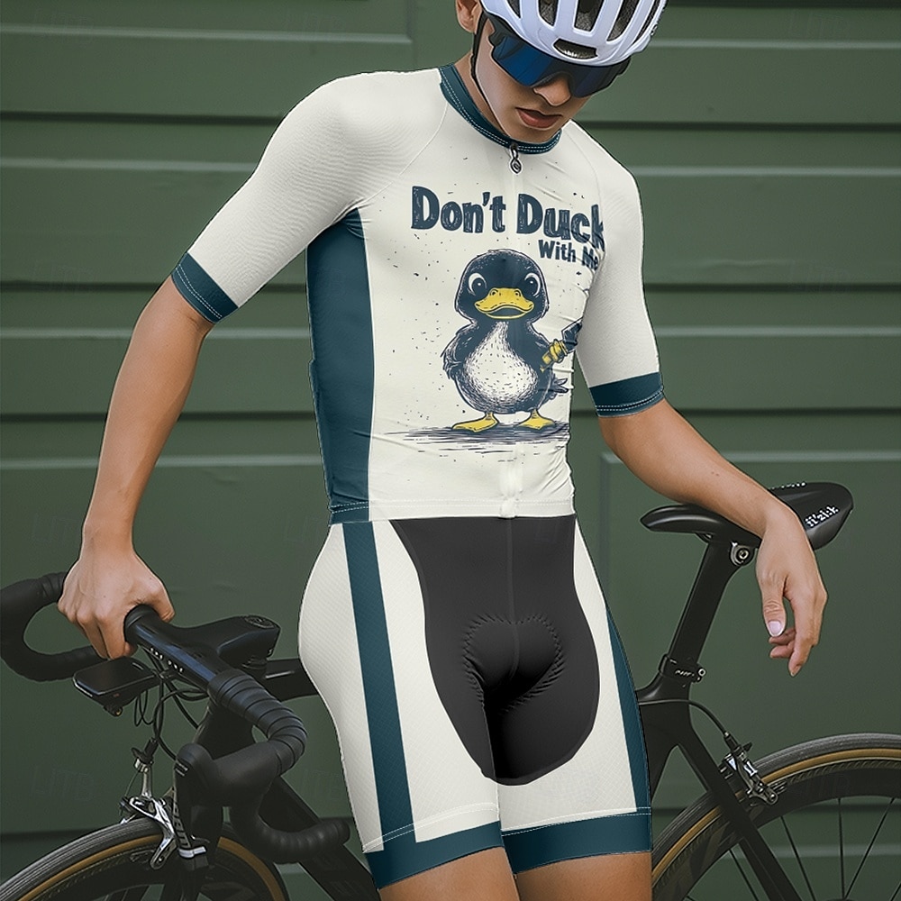 Bărbați Jersey de ciclism Manșon scurt Bicicletă Tricou Tee Jerseu cu 3 buzunare spate Ciclism montan Respirabil Uscare rapidă Proiectare anatomică Wicking Roz Închis Negru Alb Animal Desene Animate 2025 - $25.99 –P9