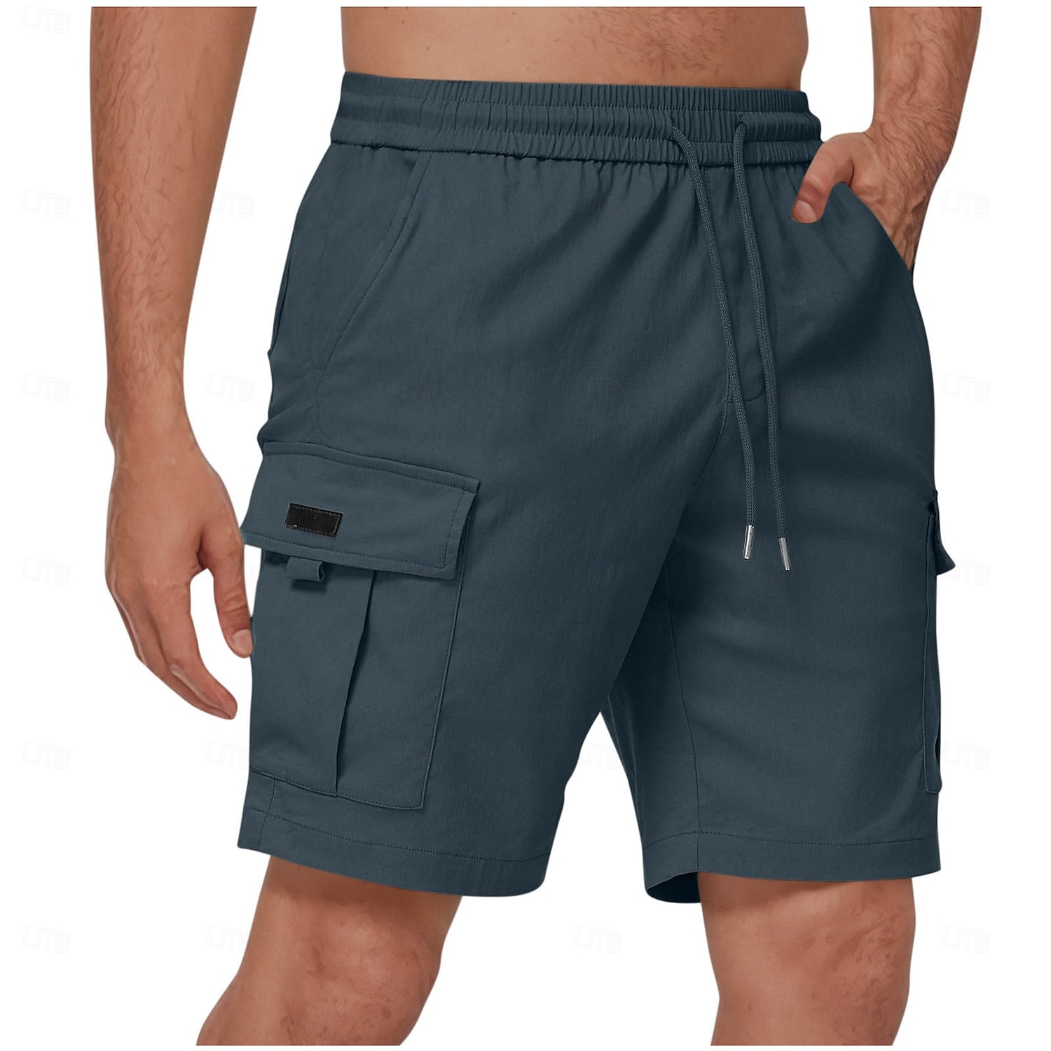 Herren Cargo-Shorts Shorts Sommershorts Freizeitshorts Elastischer Bund Mehrere Taschen Gerader Schnitt Einfach Feuchtigkeitsableitend tragbar Knielang Outdoor Lässig Täglich Mode Streetwear Cachi 2025 - $22.99 –P8