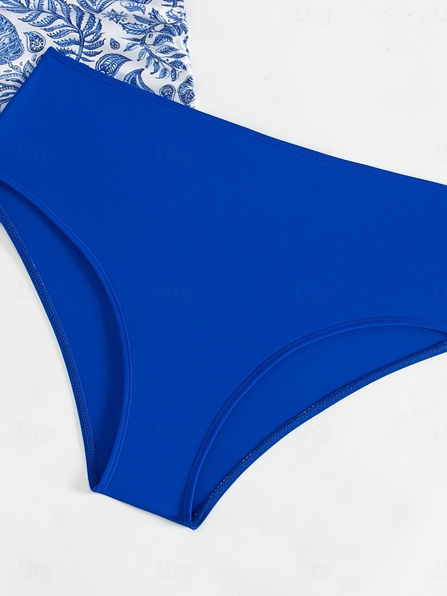 Maillots de bain femmes Bikini 2 pièces Maillot de bain échancré Sans dos Slim Vêtements de plage Vacances Floraux Col halter Sans manches de 2025 ? $23.99 –P22