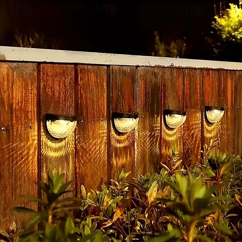 4 pezzi luce da parete solare impermeabile per esterni cortile giardino recinzione scala parete balcone recinzione illuminazione luce bianca luce calda radiante del 2025 a $16.49 –P4