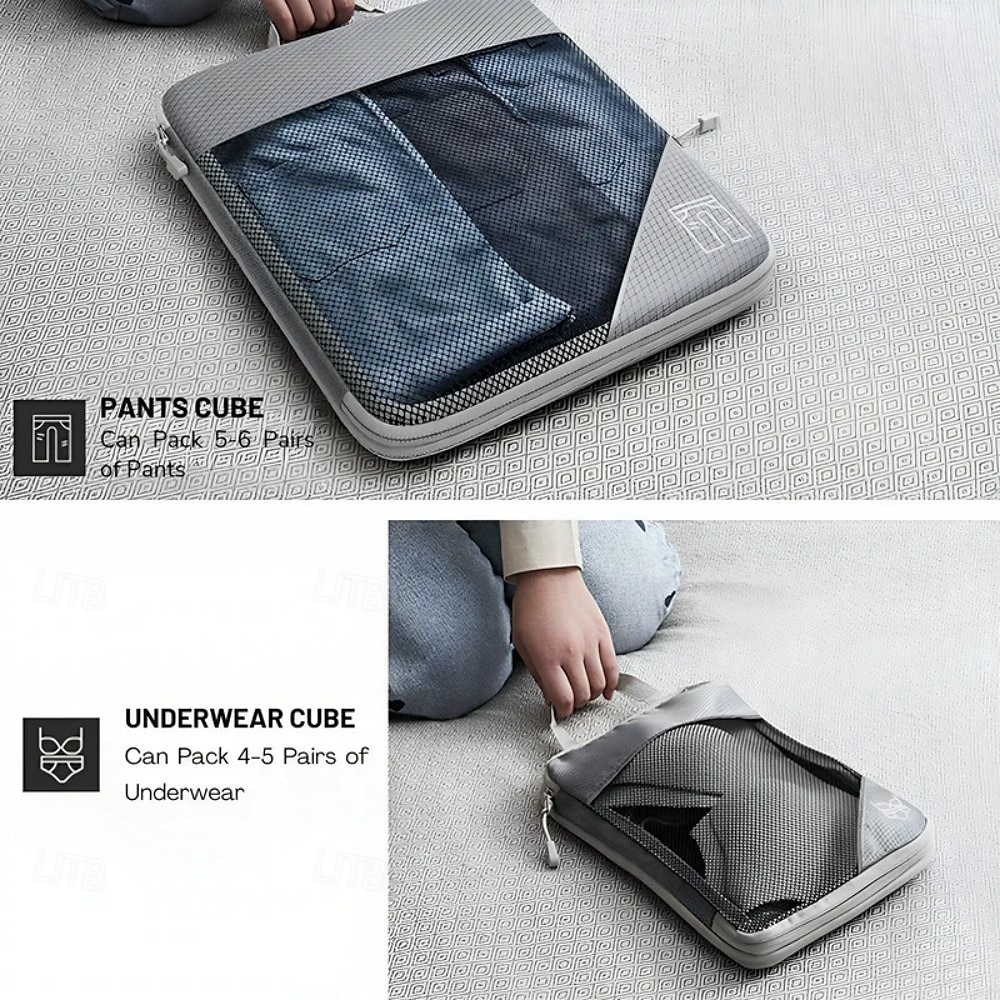 Compression Travel Packing Cubes Set for Luggage Storage and Backpack Organizer, Expandable Mesh Travel Bags, 5-Piece Set for Space Saving and Organizing Clothes 2025 - $14.49 –P12