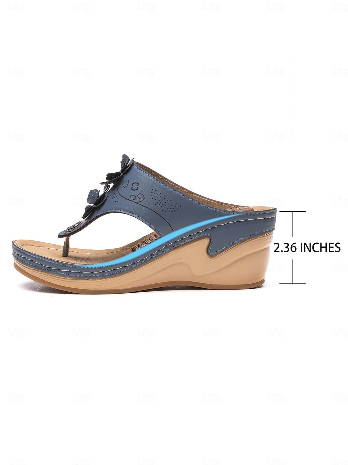 sandali infradito da donna con zeppa e plantare massaggiante – infradito bohémien floreali per un comfort casual estivo, da spiaggia e all'aria aperta del 2025 a $29.99 –P4