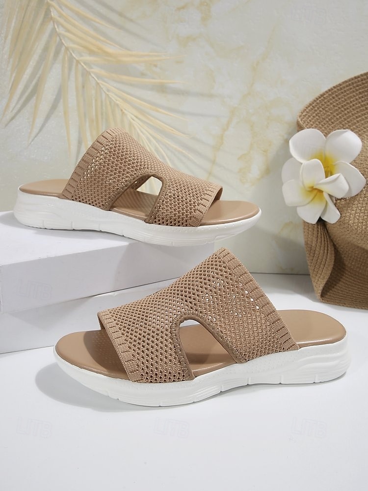 slip-on mesh-sklier for kvinner - lette pustende komfortsandaler for fritidsklær og utendørsaktiviteter 2025 - $18.99 –P2