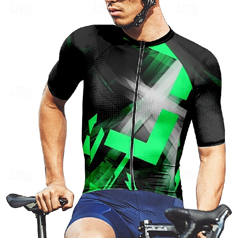 Муж. Велокофты Геометрический принт С короткими рукавами Велоспорт Футболка Футболка Джерси с 3 задними карманами Горные велосипеды Быстровысыхающий Анатомический дизайн Фитиль Дышащий Виды спорта 2025 - $25.99 –P8