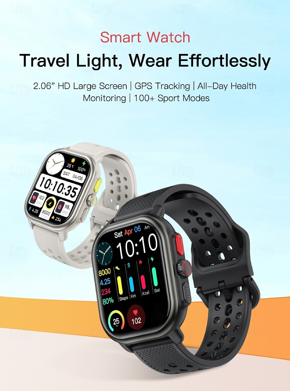 696 P106 Εξυπνο ρολόι 2.06 inch Έξυπνο ρολόι Bluetooth Βηματόμετρο Υπενθύμιση Κλήσης Παρακολούθηση Ύπνου Συμβατό με Android iOS Γυναικεία Άντρες Κλήσεις Hands-Free Υπενθύμιση Μηνύματος IP 67 2025 - $86.99 –P1