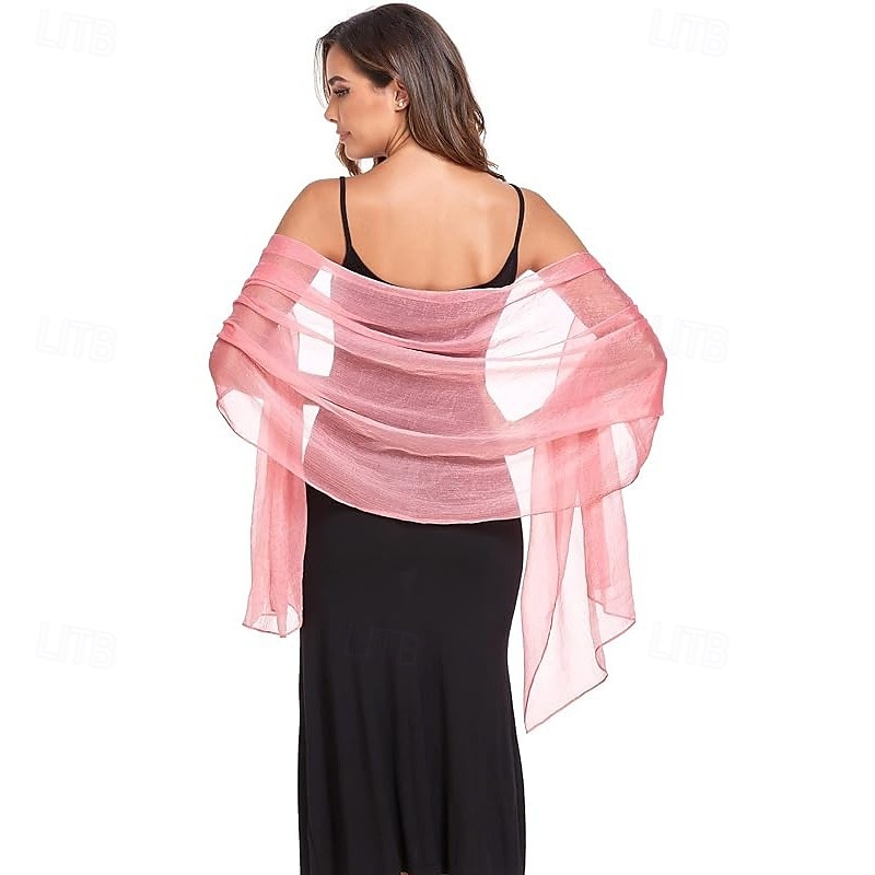 Damesomslag Elegant Mouwloos Polyester Bruiloftsomslagen Met Pure Kleur Voor Feest Lente zomer 2025 - $7.99 –P8