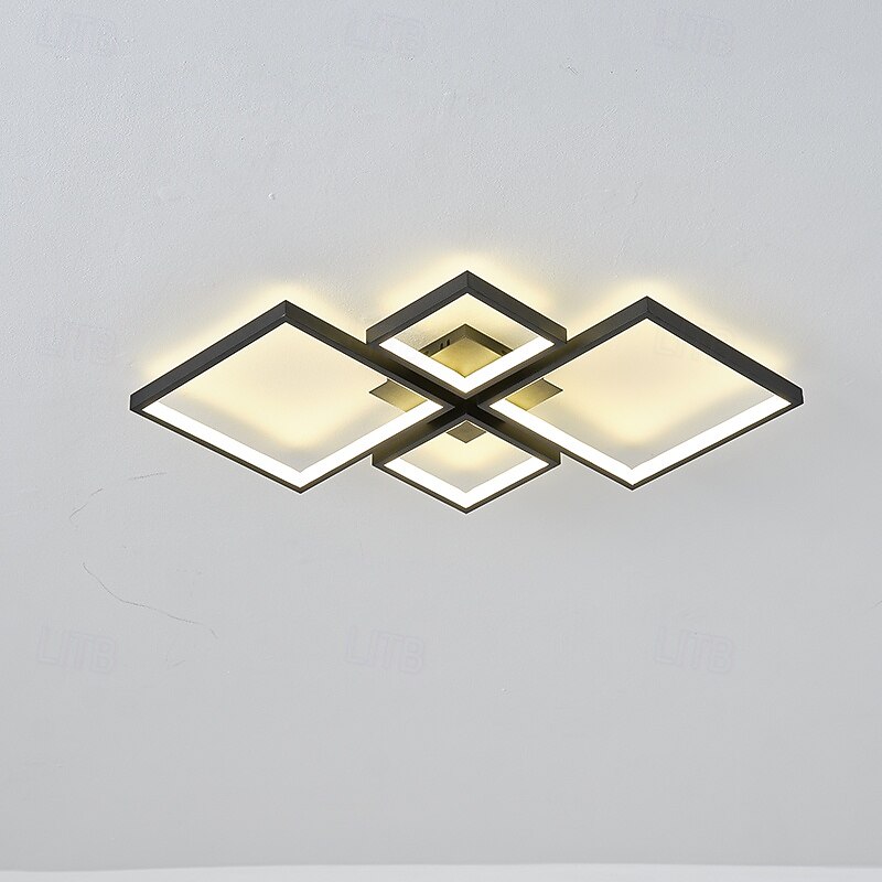 4-Light 73*45/95*68 cm Intensitate Luminoasă Reglabilă Proiectare cluster Forme geometrice Lumini de Tavan Metal Aluminiu silicagel Geometric minimalist Pictate finisaje Negru Modern 110-120V 220-240V 2025 - $109.99 –P4