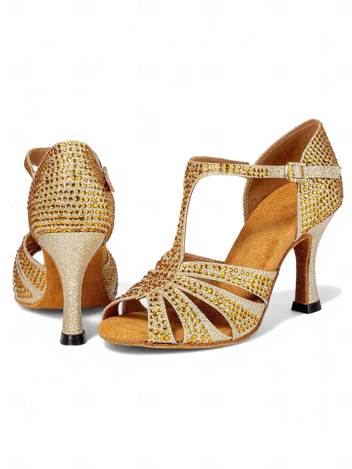 funkelnde Strass-Sandalen für Gesellschaftstanz – lateinamerikanische Salsa-Schuhe mit hohen Absätzen für Damen 2025 - AU $79.99 –P4