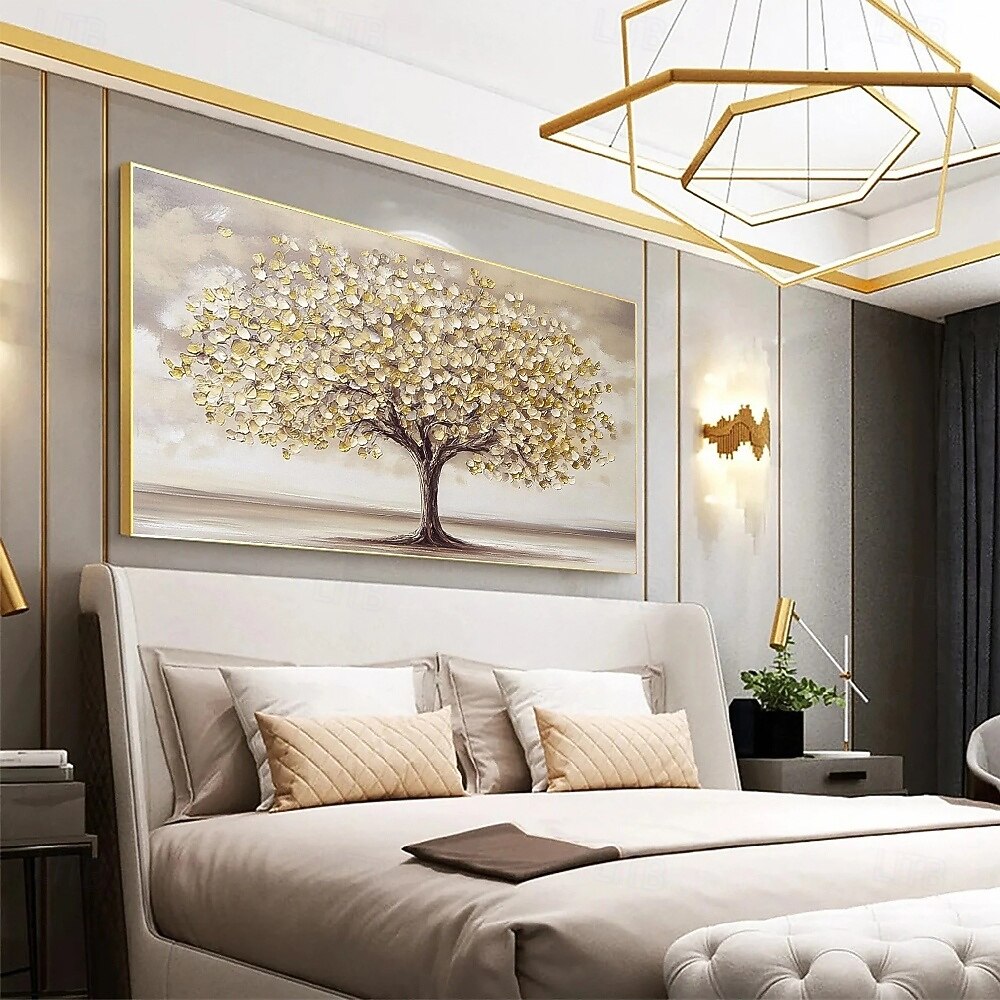 Peinture à l'huile sur toile peinte à la main, paysage, arbres texturés faits à la main en automne, prairie jaune, peinture acrylique, paysage fluvial, art mural, peinture à l'huile pour chambre à de 2025 ? $61.99 –P6