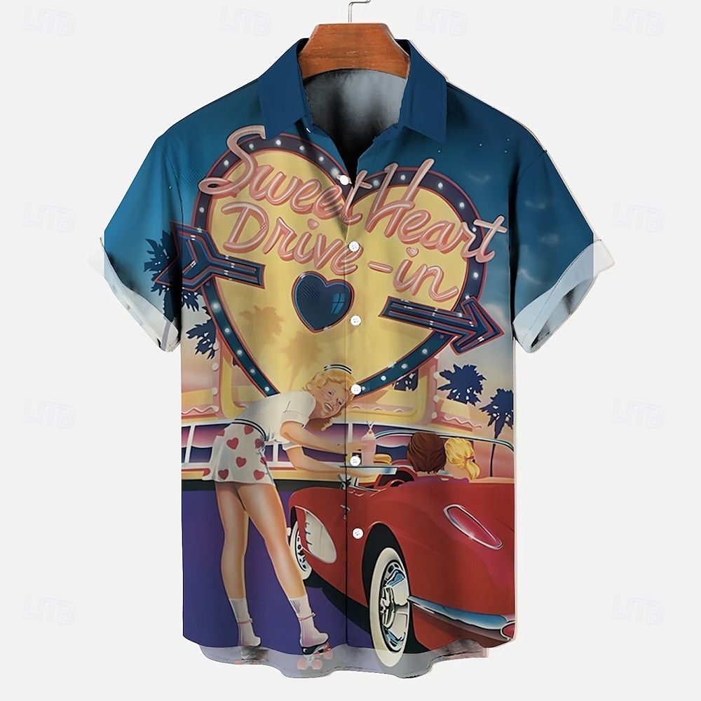 Halenka / košile Retro plakát Retro dívka Grafika Pro Pánské Dospělé Plesová maškaráda 3D tisk Dovolená Párty 2025 - $21.99 –P1