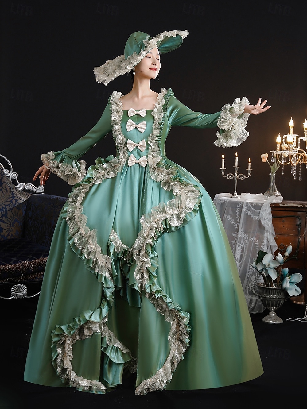 18th Century Women's Rococo Ball Gown Princess Maria Antonietta Rococo ...