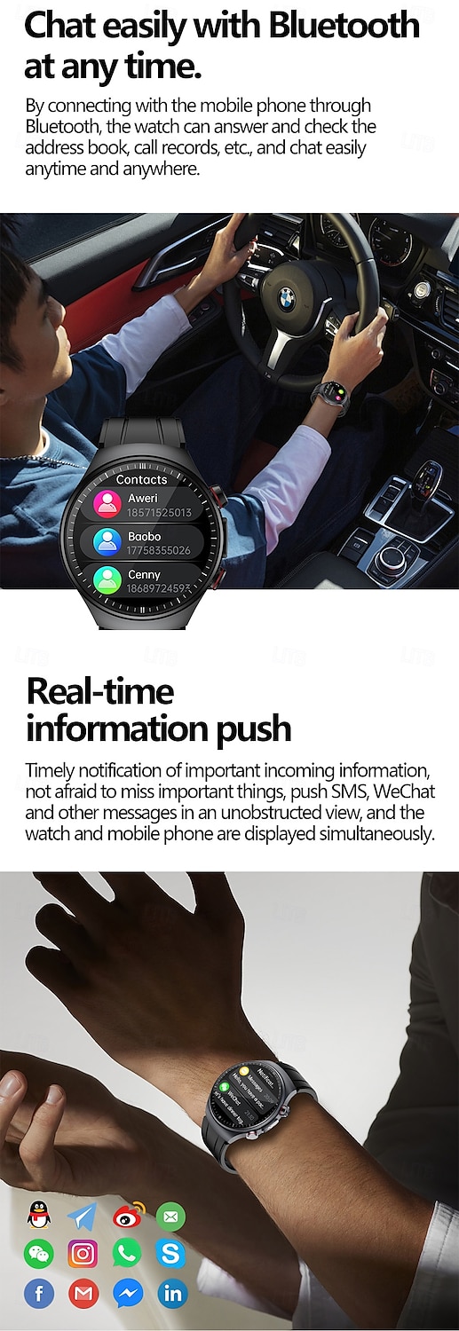 iMosi ET488 Smart Watch 1.43 inch Smartwatch Fitness Running Watch Bluetooth ECG+PPG Temperature Monitoring Pedometer Compatible with Android iOS Women Men Hands-Free Calls Waterproof Media Control 2025 - $98.99 –P15