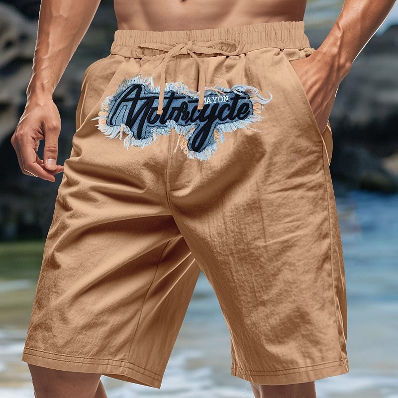 Per uomo Shorts Shorts di Lino Pantaloncini Estivi Shorts da Spiaggia Ricamato Coulisse Elastico in vita Semplice Comodità Traspirante Lunghezza al ginocchio All'aperto Quotidiano Spiaggia Moda del 2025 a $20.99 –P6