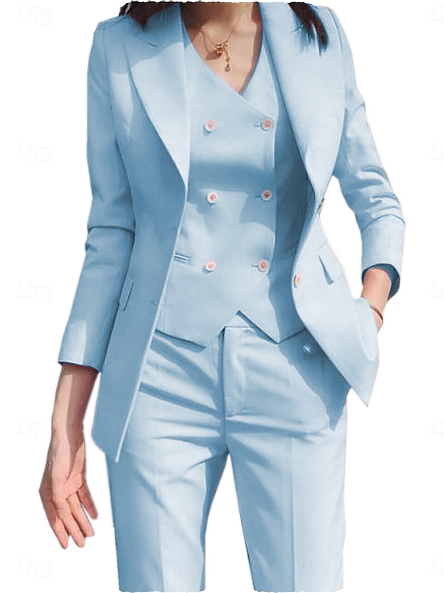 Drei-teiliges Mutter der Braut Kleid Elegantes einfaches Hemdkragen Knöchellang Polyester Langarm mit einfarbig 2025 - $159.99 –P1