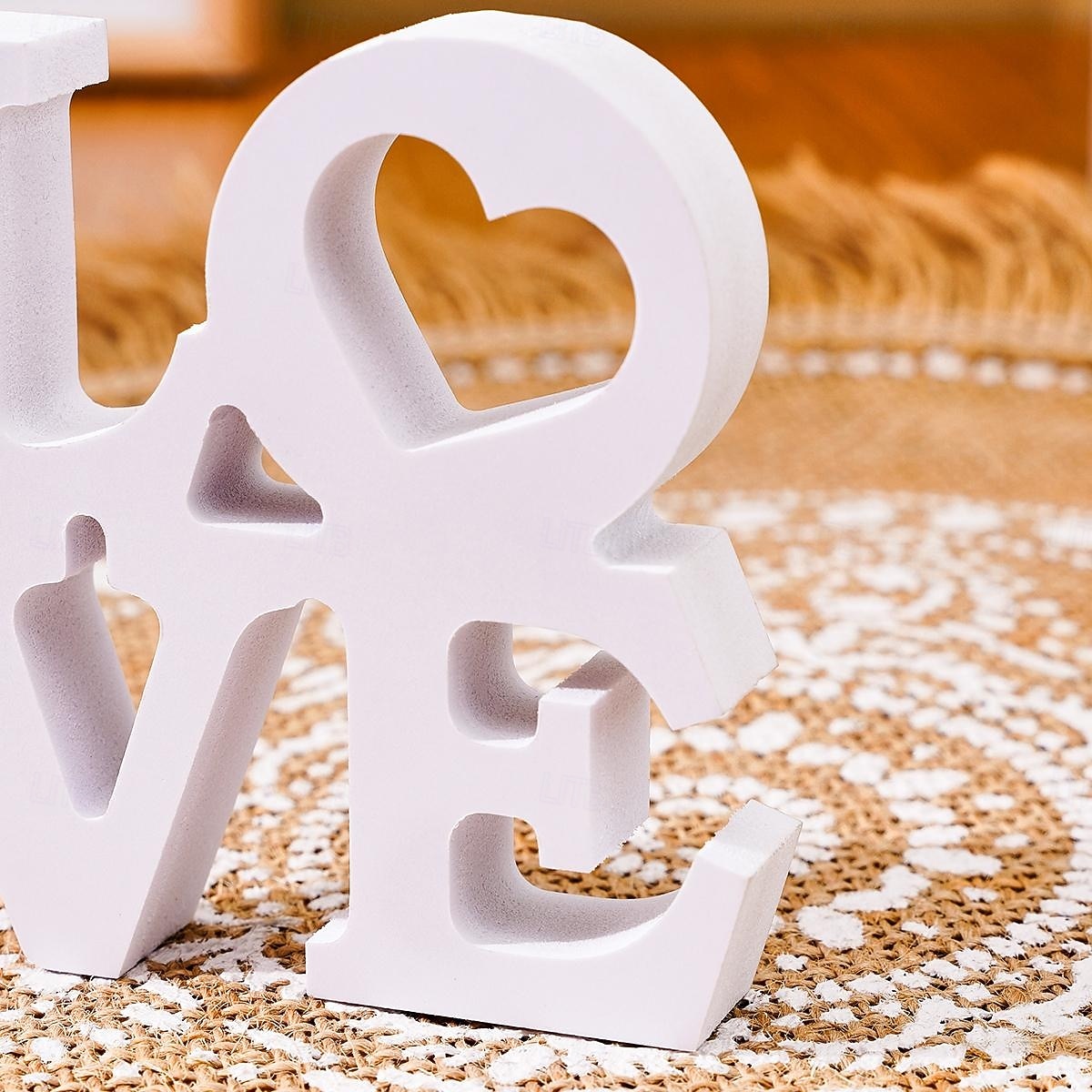 White Double-Layer "LOVE" Letter Tabletop Decor, PVC Freestanding Sign, Romantic Valentine's Day, Wedding, Anniversary Decoration, Warm Indoor Desktop Letter Ornament for Home and Party Display 2025 - $9.99 –P5