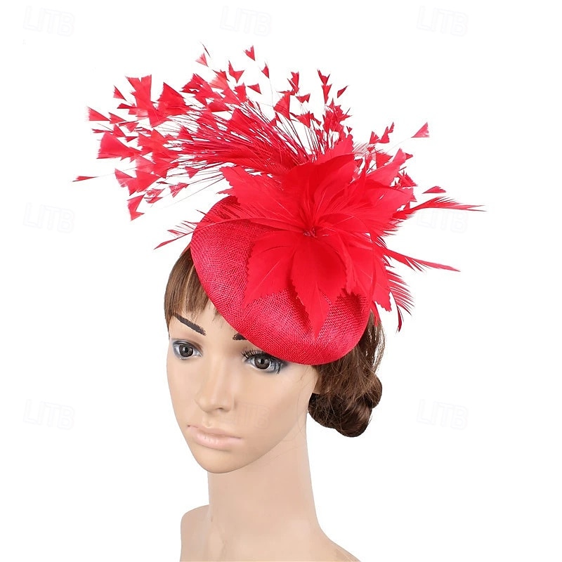 accessoire Imitation Lin Plumes Mariage Soirée Élégant Mariage Avec Plume Casque Couvre-chef de 2025 ? $27.99 –P6