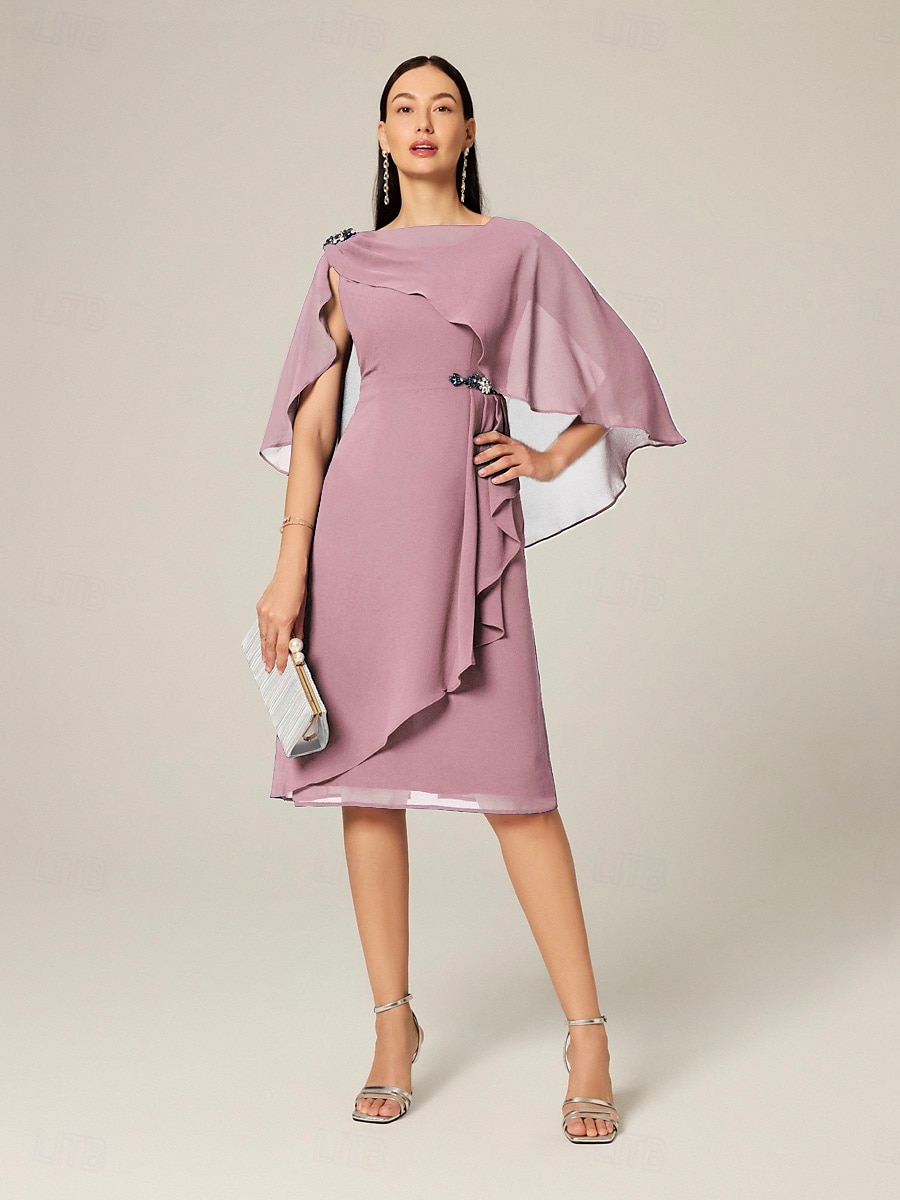 Per donna Taglie Forti Abito Midi Set di vestiti Abito a trapezio Elegante Ospite di nozze Cocktail party Vestibilità regolare Semplice Senza Maniche Scollo a Barca Rosa polverosa Estate del 2025 a $17.59 –P1