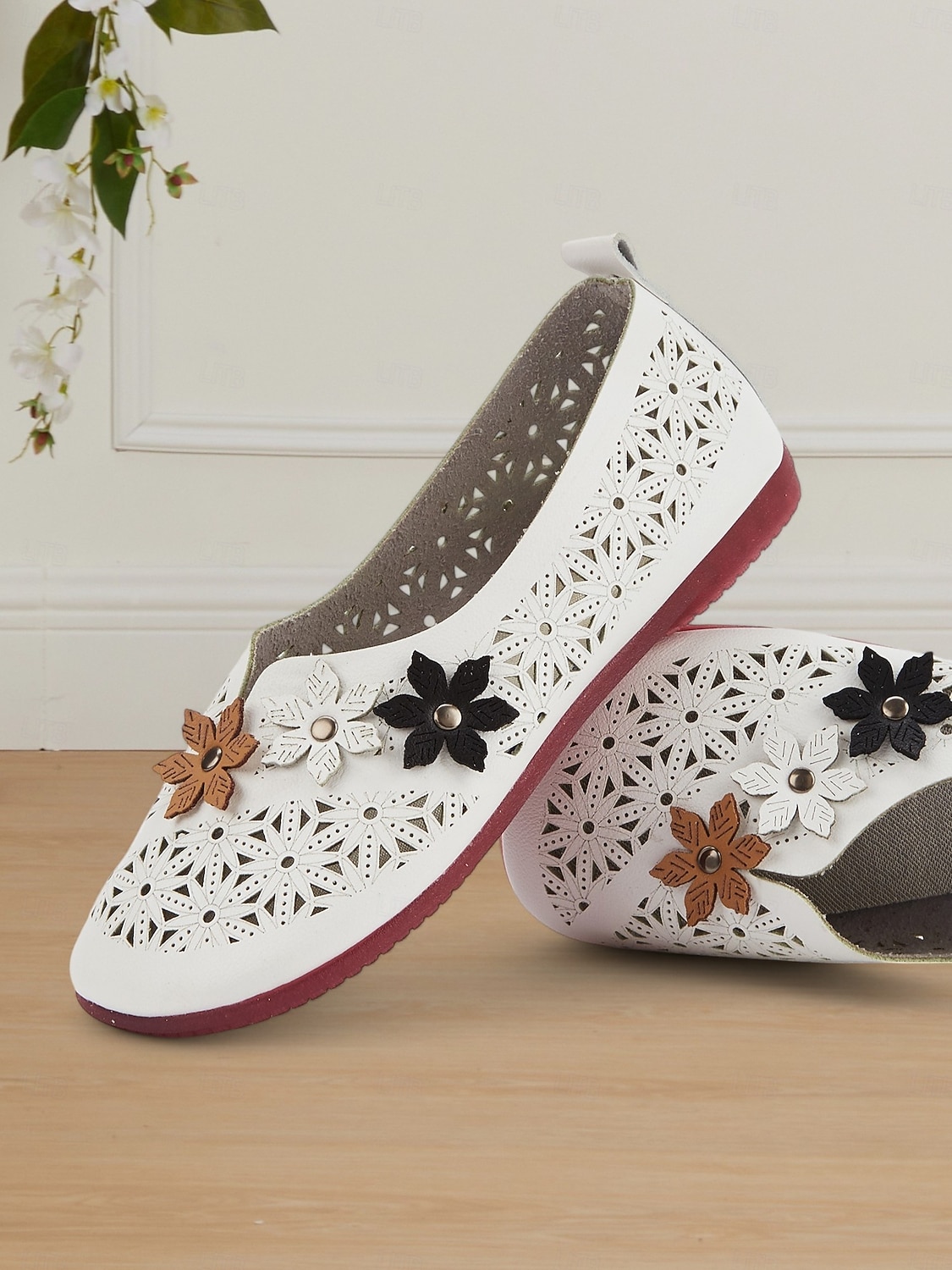 pantofi slip-on cu decupaj floral pentru femei - pantofi desculți respirabili și confortabili pentru ameliorarea bunionului și purtarea zilnică 2025 - $21.99 -P2