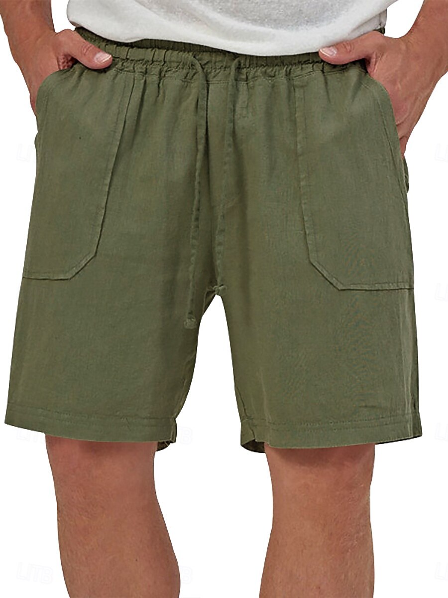 Per uomo Shorts Shorts di Lino Pantaloncini Estivi Shorts da Spiaggia Coulisse Elastico in vita Tasca Frontale Semplice Comodità Traspirante Lunghezza al ginocchio All'aperto Lavoro Quotidiano Moda del 2025 a $17.99 –P6