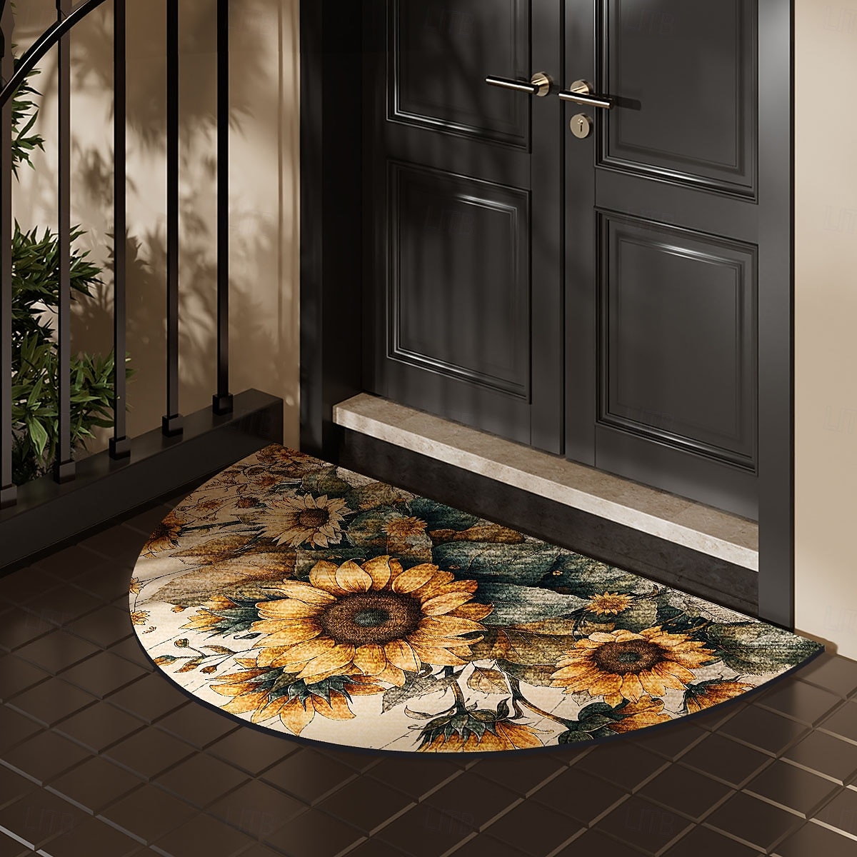 Cobblestone Semi-round Doormat Kitchen Mat Floor Mat Non-Slip Area Rug Oil Proof Rug Indoor Outdoor Mat Bedroom Decor Bathroom Mat Entrance Rug Spring Summer 2025 - $12.49 –P13
