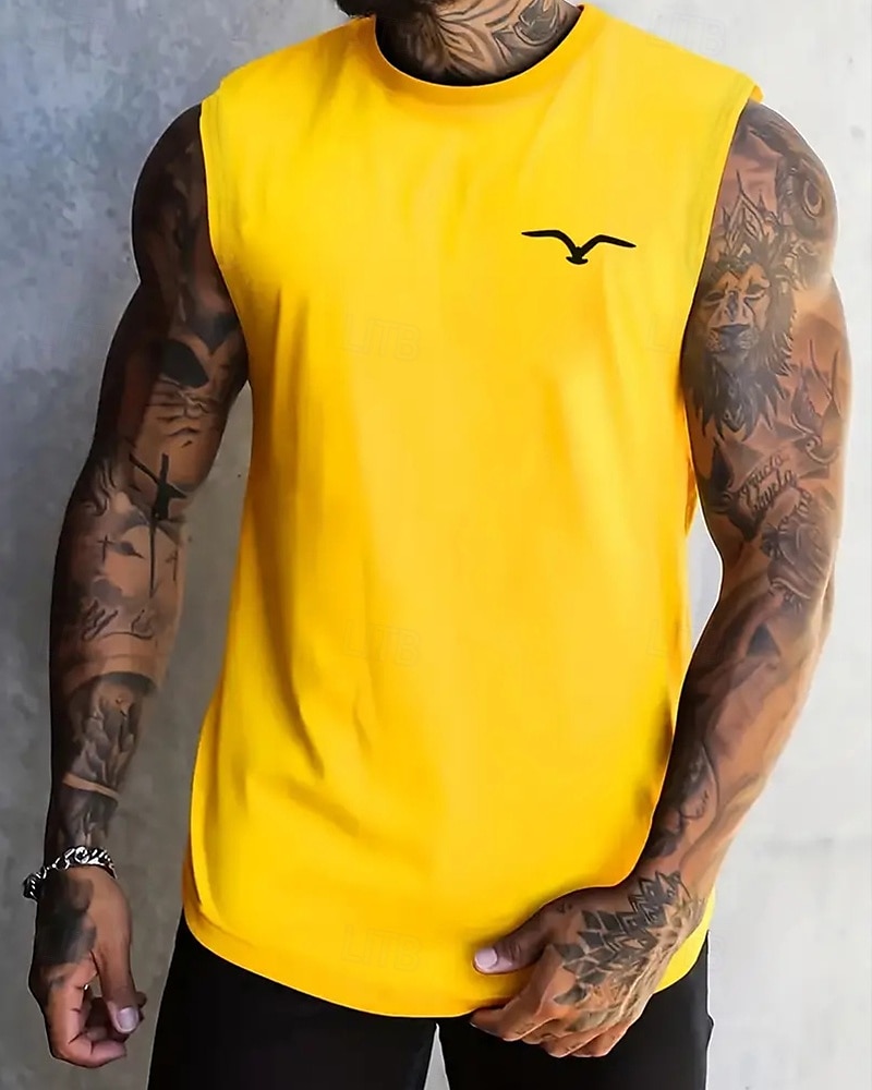 Homme Débardeur Sous-Vêtements T-shirt sans manches Sans manches Col Rond Été Graphique Mode Designer Vacances Rue Sortir Noir Blanche Jaune T-shirt haut de gamme pour homme de 2025 ? $6.99 –P8