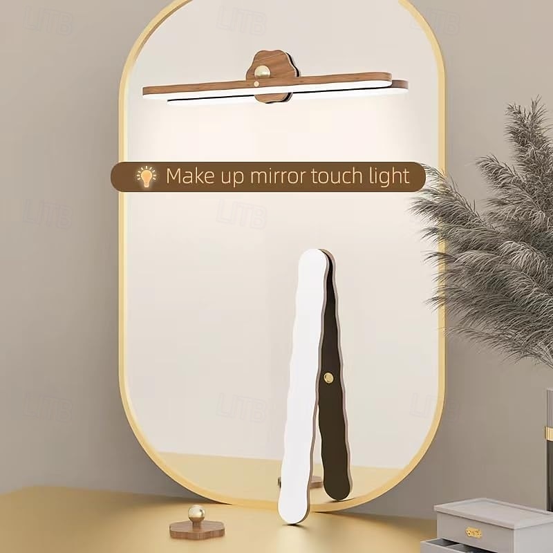 36W Rotating LED Deco Night Light Wall Light Magnetic Fill Light  Type-C Rechargeable Wood-Grain Light Touch Makeup Mirror Light Detachable Cabinet Light 1PC  Warm White and White 2026 - $24.99 –P5