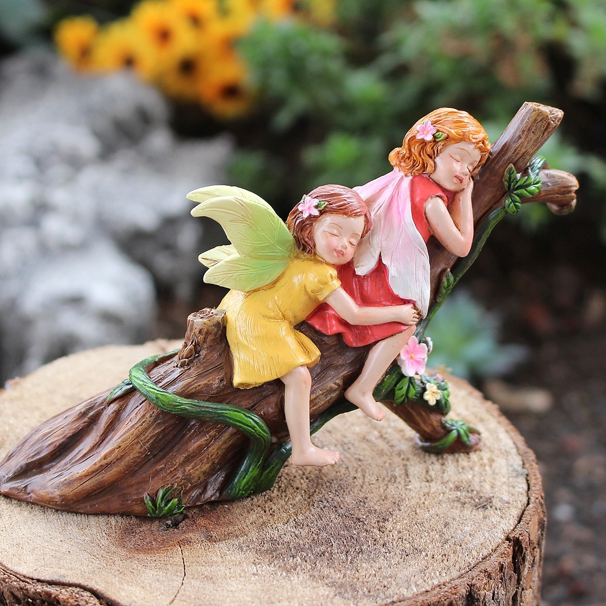 ornamento creativo in resina - statua in miniatura di fata addormentata, fata dei fiori addormentata da esterno, accessori per giardini fatati, bonsai &decorazione del prato del 2025 a $21.99 –P6