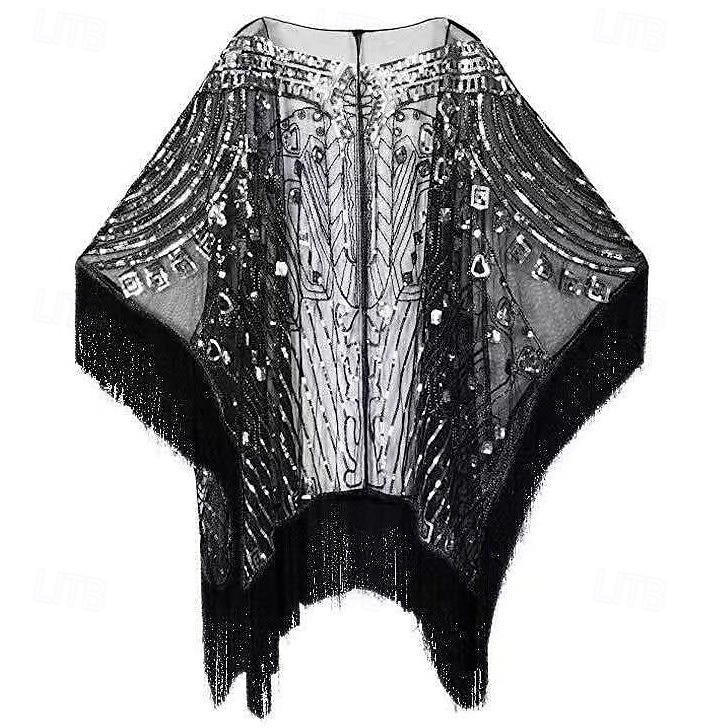 Retro Řvoucí 20s 20. léta 20. století šátek Wrap Přehozy přes ramena Velký Gatsby Buben dívka Flitry Třásně Maškarní kostým Dámské Karneval Svatební Večerní oslava Plesová maškaráda Dospělé Šátek 2025 - $32.99 –P8