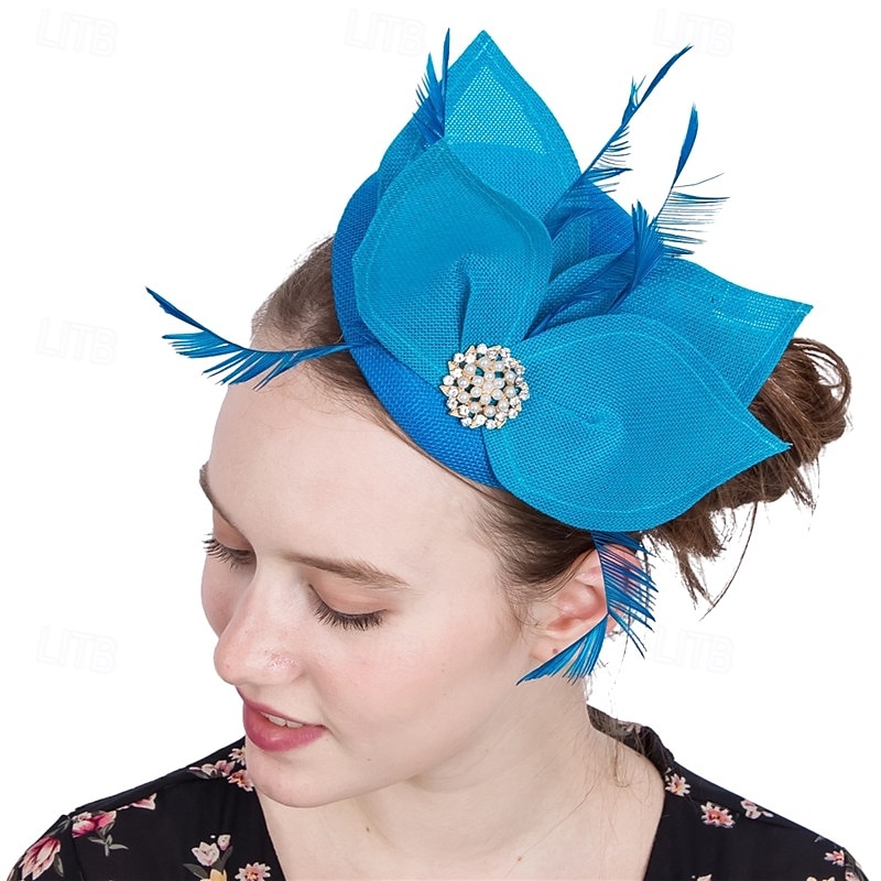 Palarie Material Bumbac Oficial Nuntă Zi de Naștere Elegant Cu Pene Diadema Articole Pentru Cap 2025 - $25.99 –P1