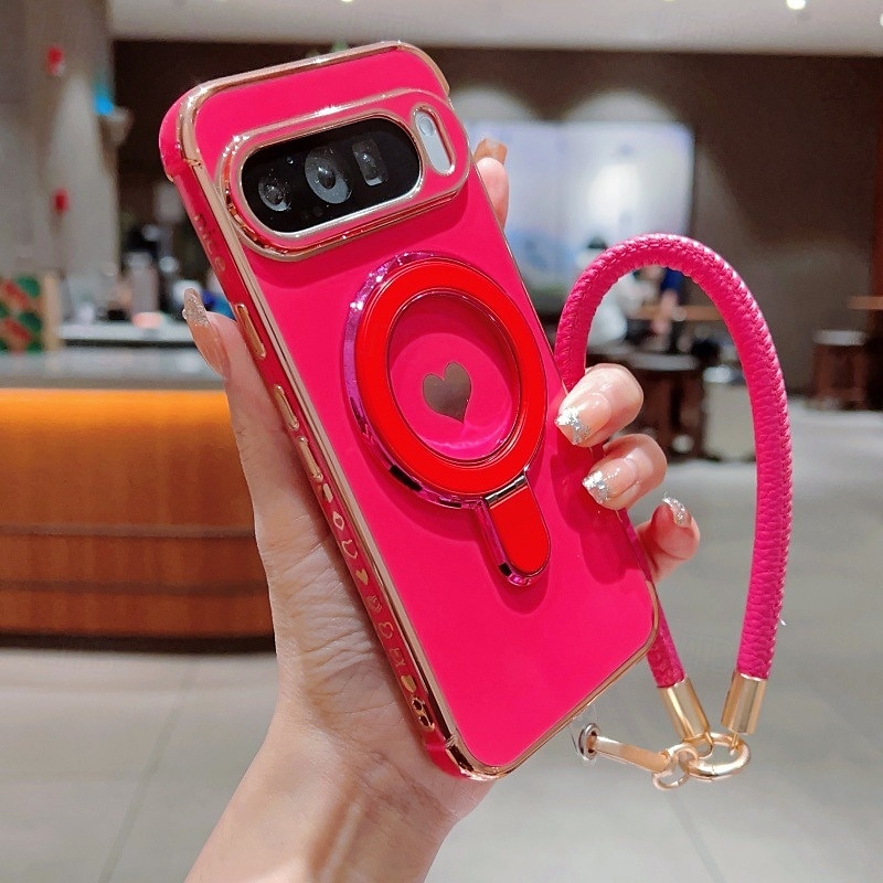 Phone Case For Google Pixel 9 Pro Pixel 9 Pro XL Pixel 8 Pro Pixel 8 Pixel 9 Back Cover with Stand Holder with Wrist Strap Shockproof Retro Plating 2025 - $17.99 –P13