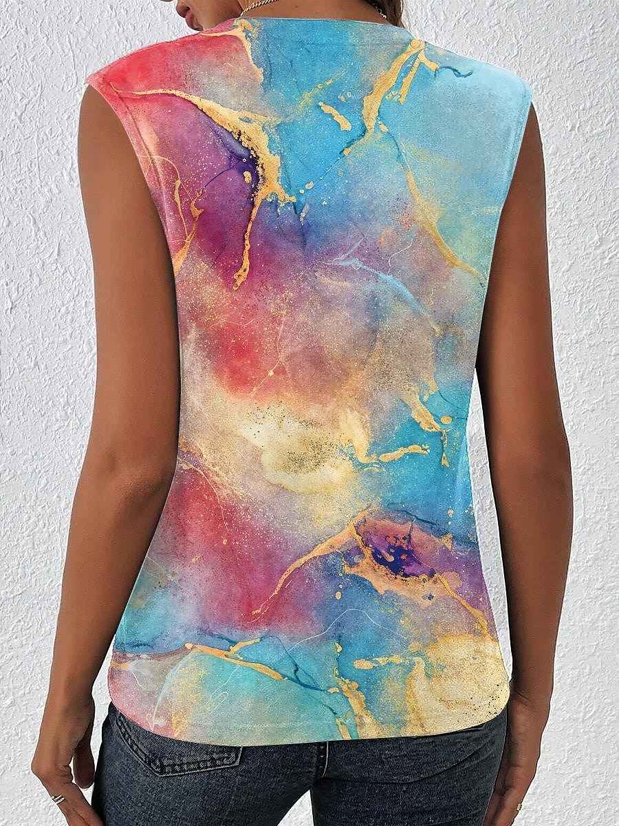 Per donna Canotta a canotta Ombre Grafico Casual Senza Maniche Girocollo Top Regolari Quotidiano Stampato Arcobaleno Estate del 2025 a $19.99 –P2