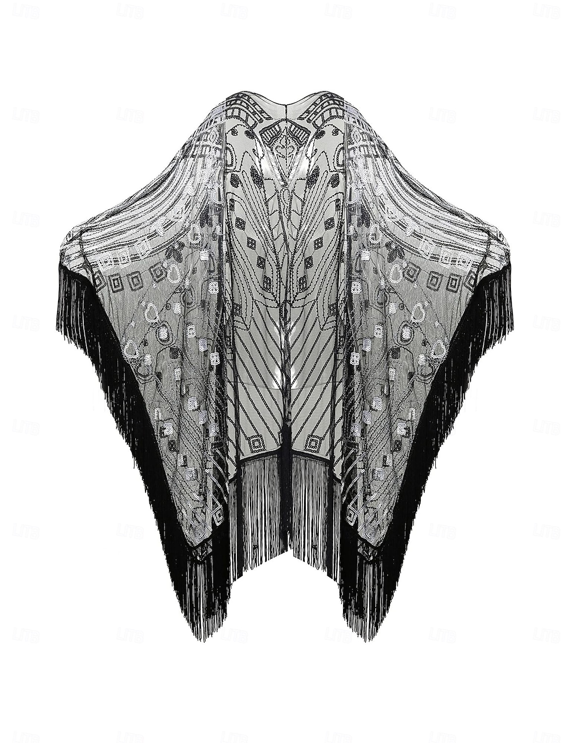 Retró Ordító 20-as évek 1920-as évek sál Wrap Kendők A nagy Gatsby Flapper lány Flitter Rojt Női Farsang Esküvő Estély Álarcos mulatság Felnőttek Kendő 2025 - $30.99 –P4