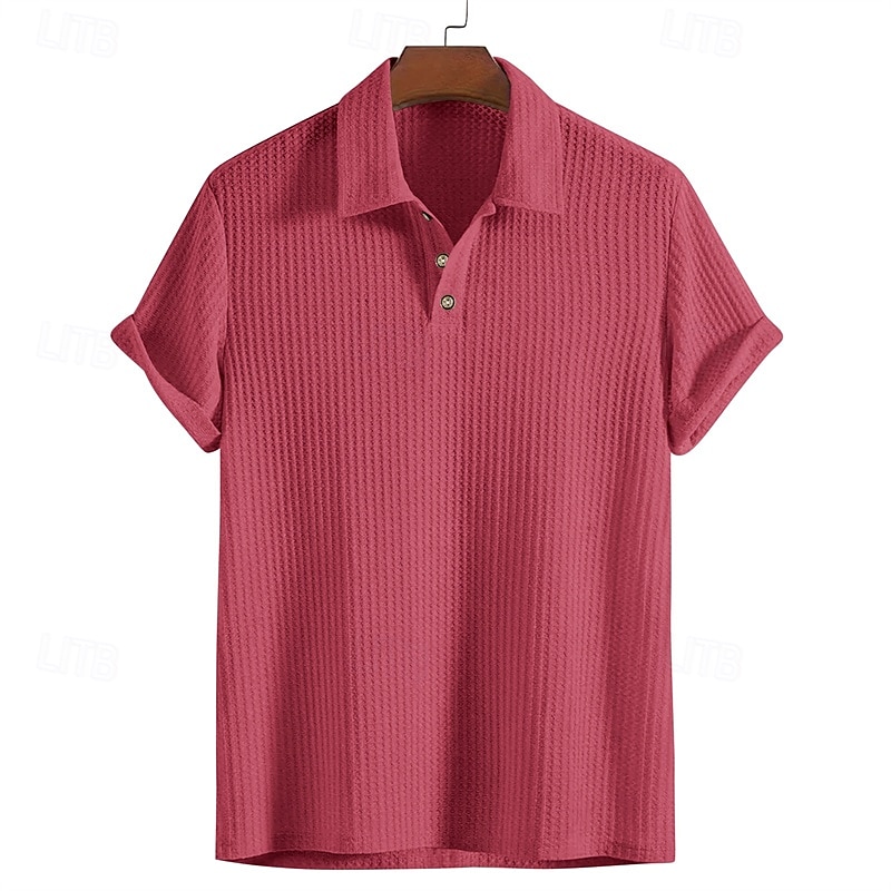 Per uomo Camicia Camicia Estiva Camicia casual Camicia da Spiaggia Camicia con Bottoni Nero Bianco Rosso Borgogna Blu reale Manica Corta Semplice Colletto a Camicia Vacanza Camicia hawaiana del 2025 a $18.49 –P8