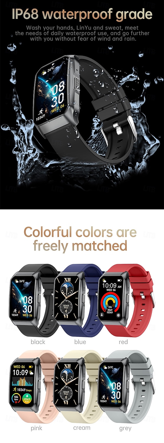 Cardica Men's Smart Watch Blood Glucose Monitor Bluetooth Call Blood Pressure Heart Rate IP68 2025 - $39.99 –P19