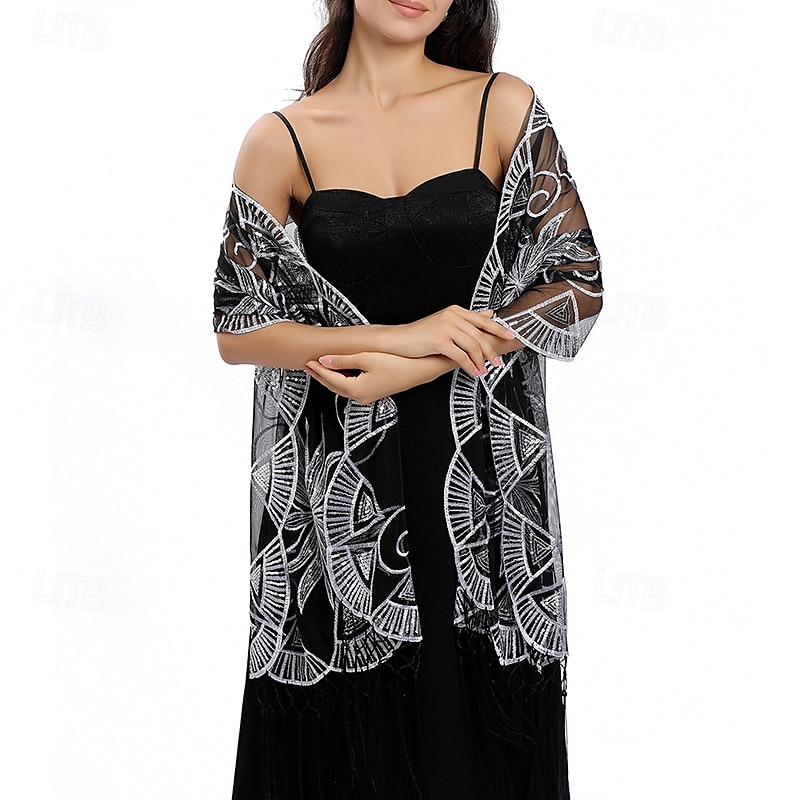 Scialle Donna Elegante Senza Maniche Poliestere Stole da matrimonio Con Nappa Per Feste Primavera & Estate del 2025 a $14.99 –P4