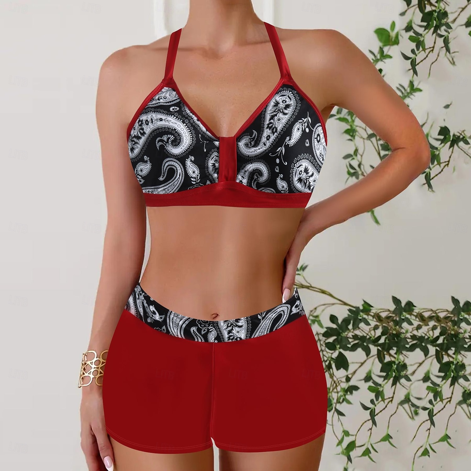 Damen Badeanzug Bikini Zweiteilig Monokini Freche Unterhose Bademode Gestrickt Urlaub Tropisch Farbblock Gestreift Stürzen Ärmellos Badeanzüge 2025 - $22.99 –P4