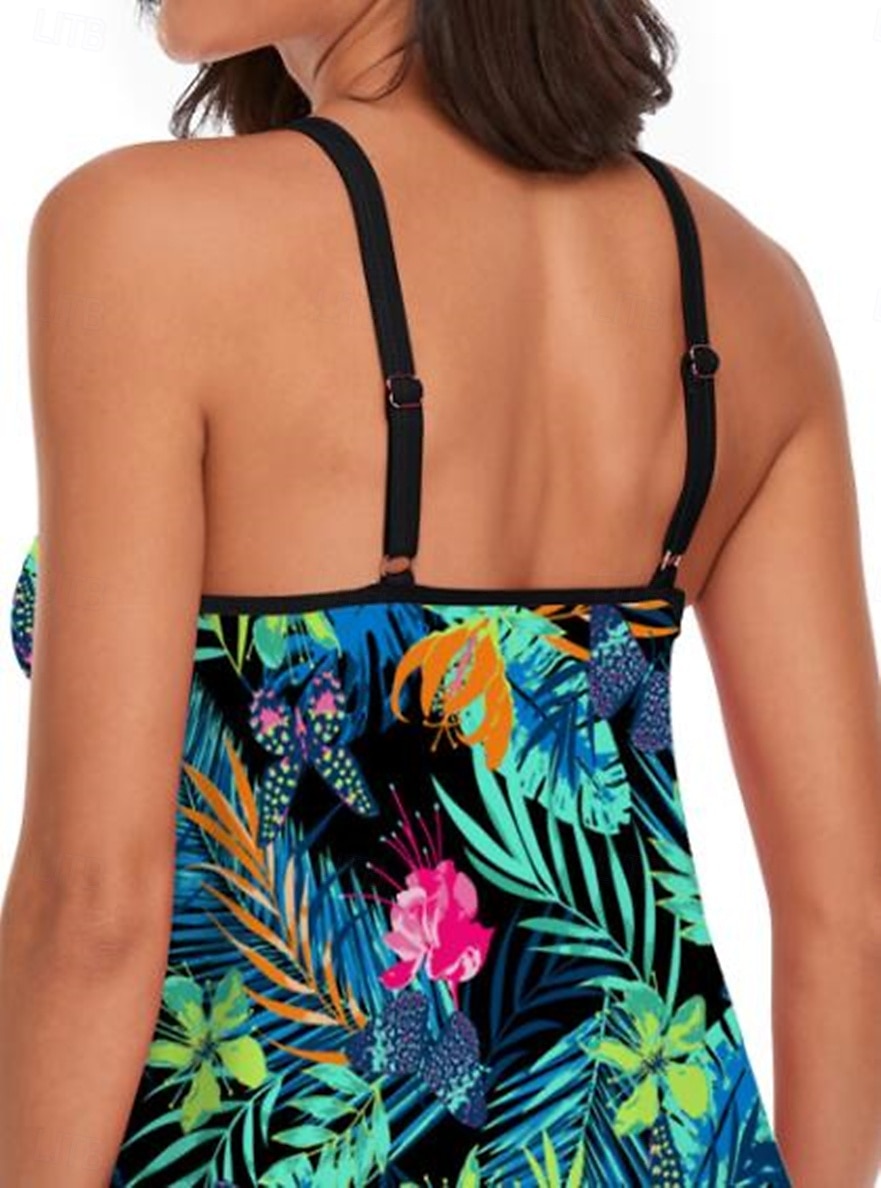 Femme Maillots de Bain Tankini Maillot de bain Hawaïen Magnifique Fleur Feuilles Sans Manches Maillots de bain de 2025 ? $24.99 –P5