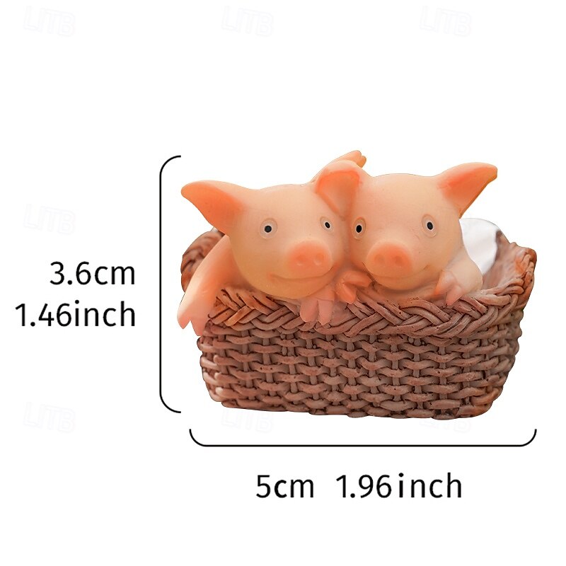 statua animale in miniatura a forma di maiale, decorazione da giardino in resina impermeabile dipinta a mano, piccola statuetta di maiale per casa, cortile, patio, bonsai, ornamento animale in del 2025 a $7.49 –P13