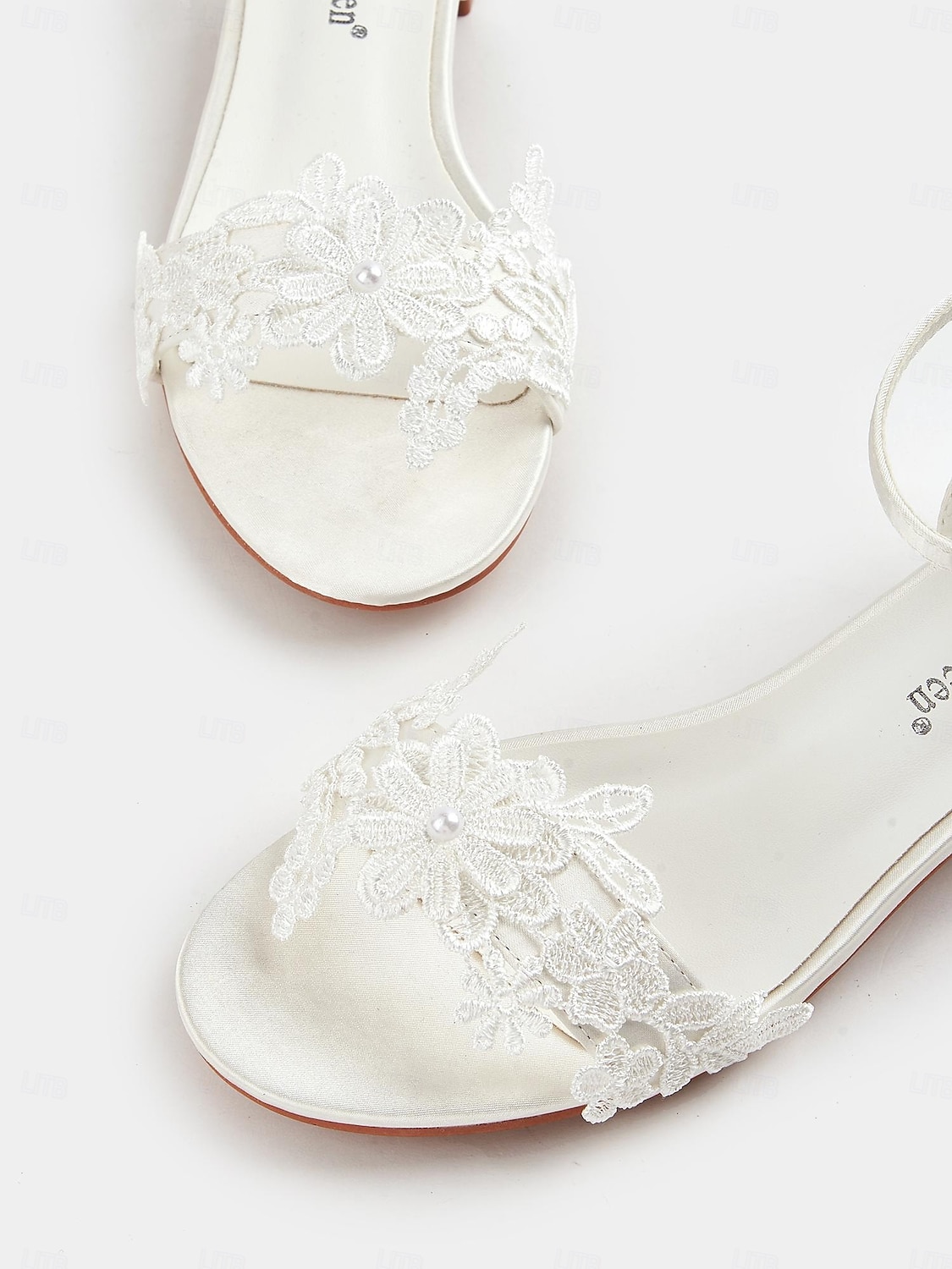 Witte kanten bruidssandalen voor dames – elegante bruidsschoenen voor bruiloften in de buitenlucht en op het strand 2025 - $42.99 –P5