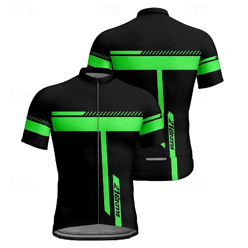 Voor heren Wielrenshirt Korte mouw Fietsen T-shirt Shirt met 3 achterzakken Bergracen Ademend Sneldrogend Anatomisch ontwerp Lampenkatoen Geel Rood Blauw Sport Kleding 2025 - $25.99 –P8